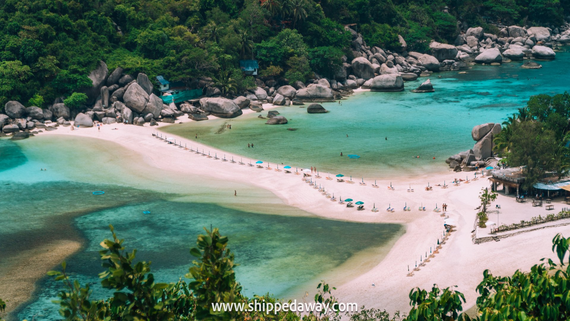 White sand beach of Koh Nang Yuan islands, Koh Tao, Thailand