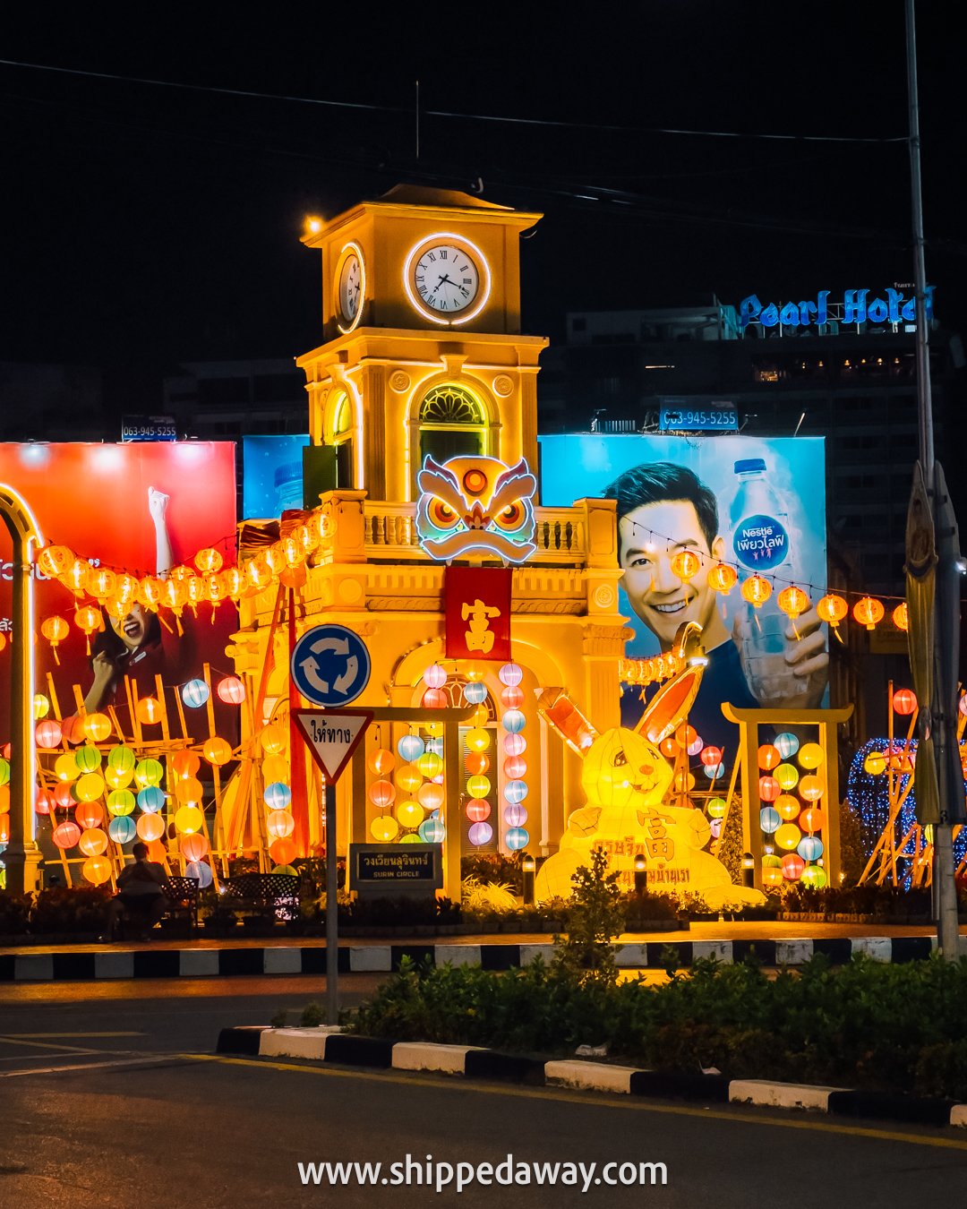 Festive decorations of Old Town in Phuket, Thailand