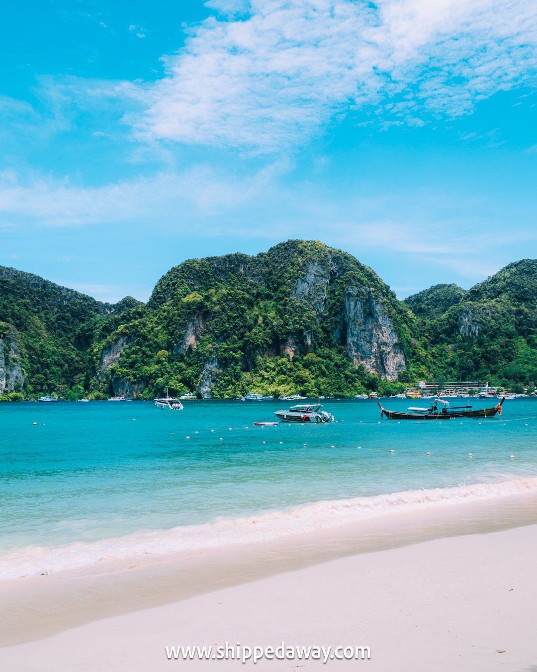 Sunny day on the beach in Phi Phi Islands