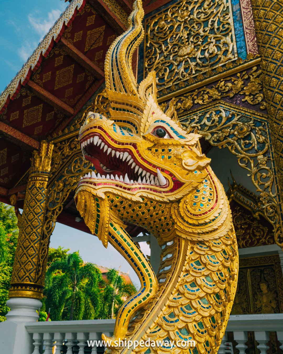 top things to do in Chiang Mai, Chiang Mai attractions - impressive golden dragon of Wat Phra Singh in Old City of Chiang Mai
