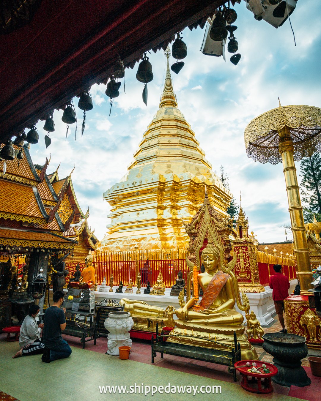 top things to do in Chiang Mai, Chiang Mai attractions - golden chedi and beautiful architecture of Wat Phra That Doi Suthep temple