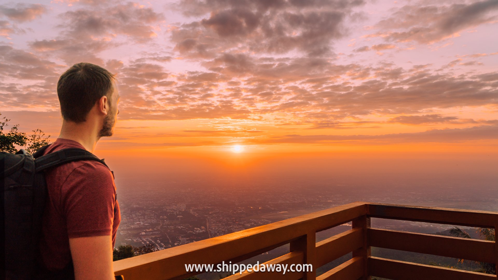 Watching the sunrise over Chiang Mai from viewpoint at Wat Phra That Doi Suthep - Doi Suthep Temple Chiang Mai, Thailand - Travel Guide to Doi Suthep Temple