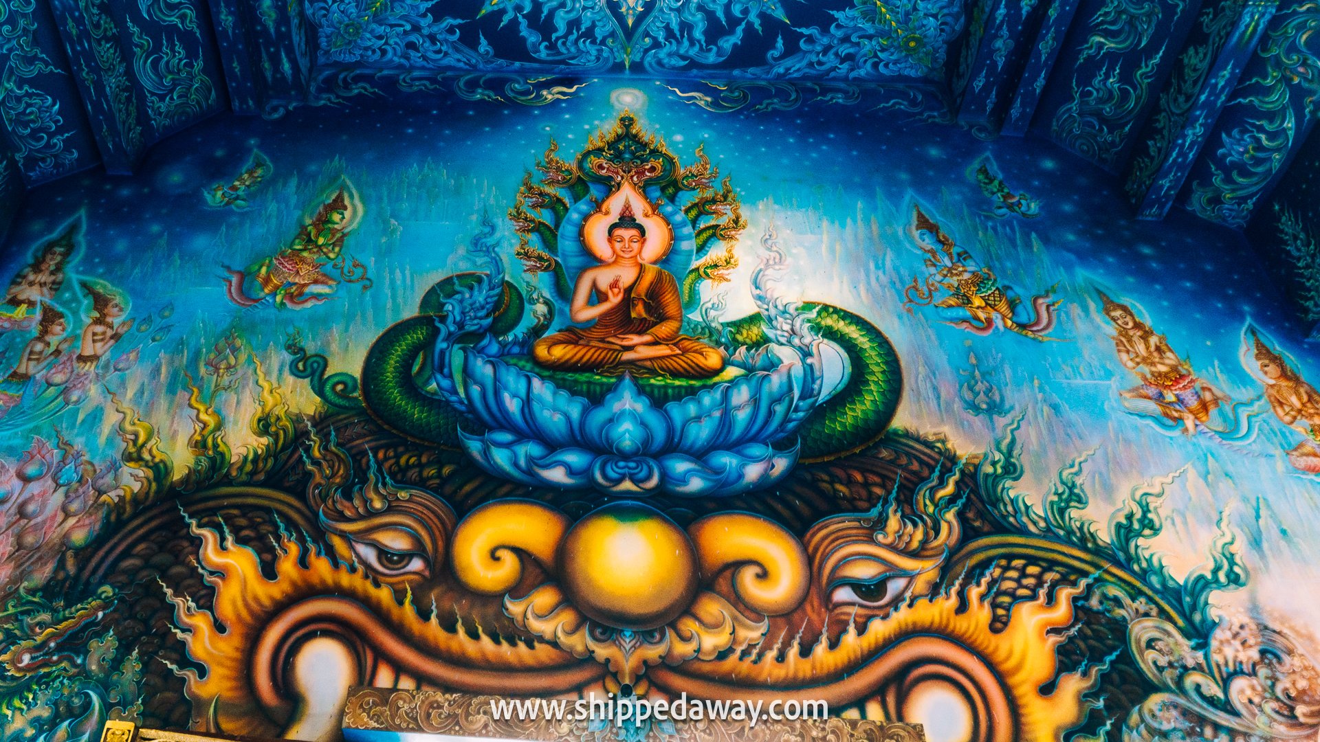 paintings at Blue Temple Chiang Rai, Chiang Rai Blue Temple guide