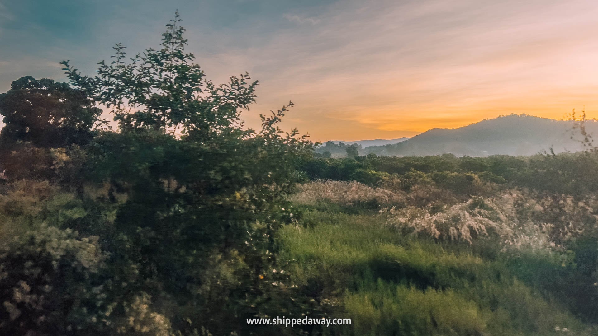 Sunrise views from the Bangkok to Chiang Mai sleeper train