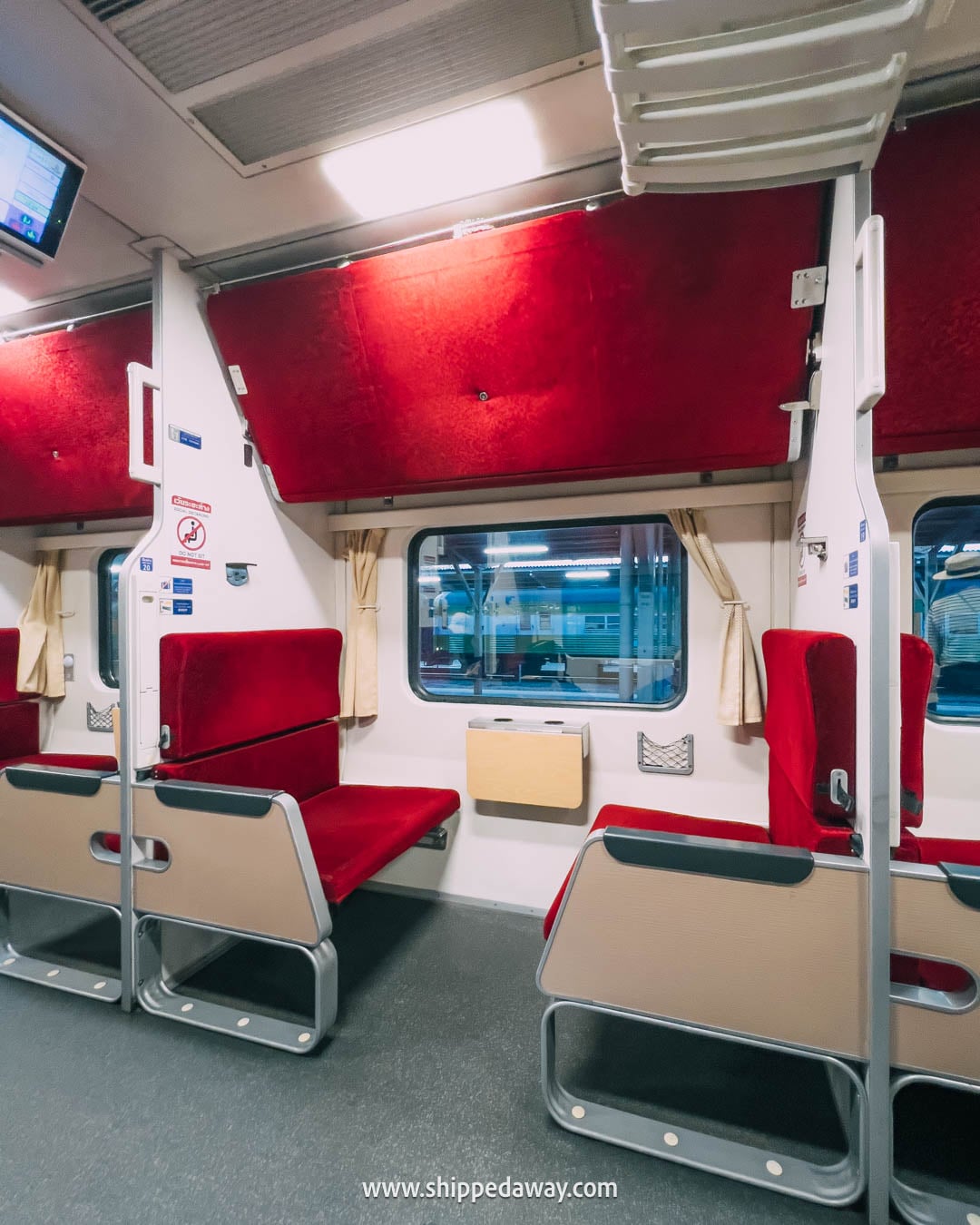 Inside the sleeper train to Chiang Mai from Bangkok