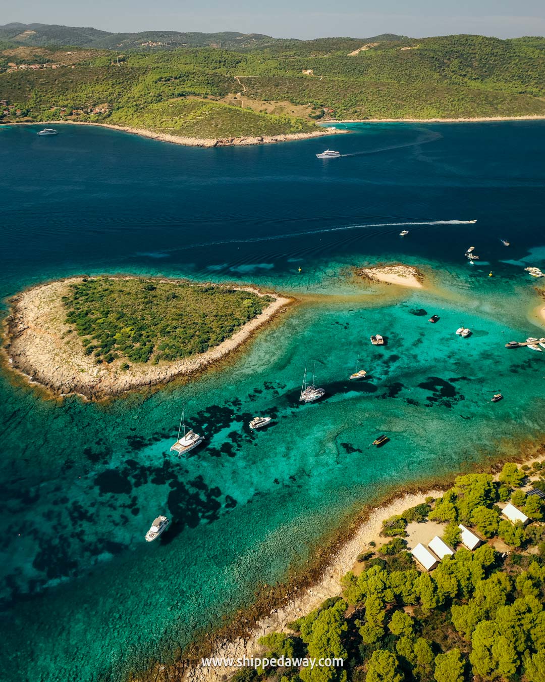 Blue Lagoon at Veli Budikovac island Croatia - Blue Cave Island Hopping tour from Split or Brač