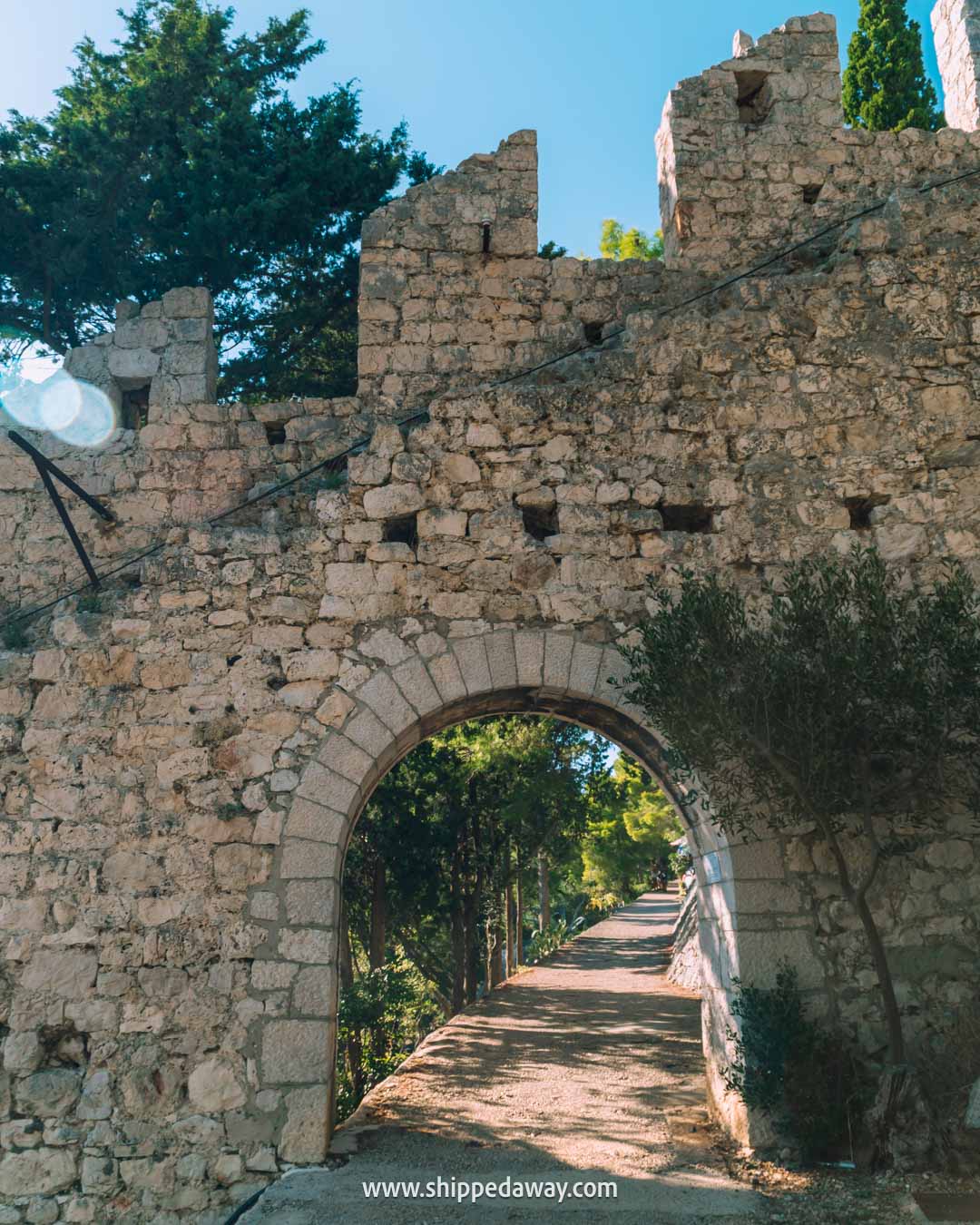 Must-do things in Hvar, Croatia - stone walls below Fortica Fortress