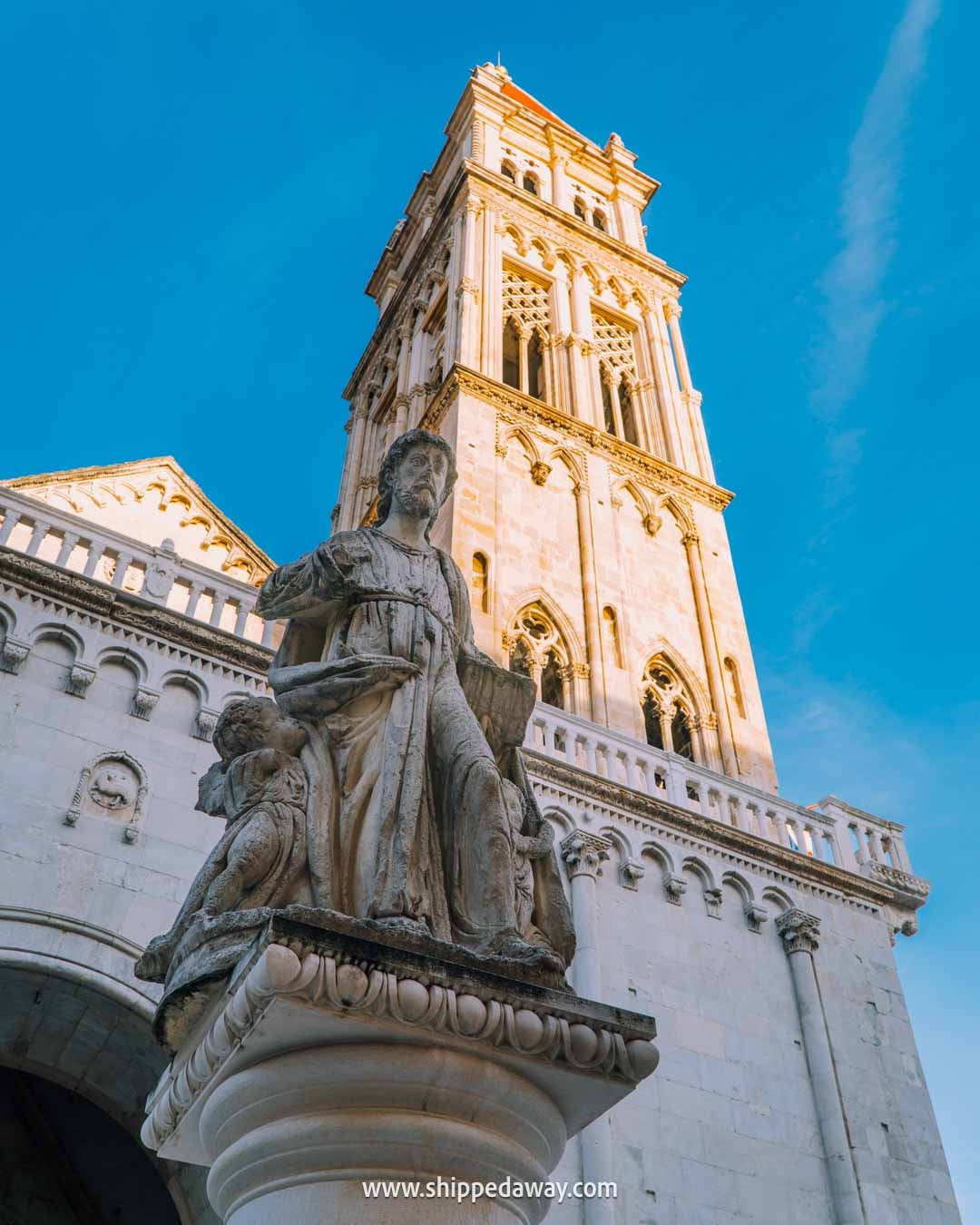 All Outer Banks filming locations in Croatia - We visited the exact OBX filming spots in Croatia - Trogir bell tower - scene of Groff and Kiara