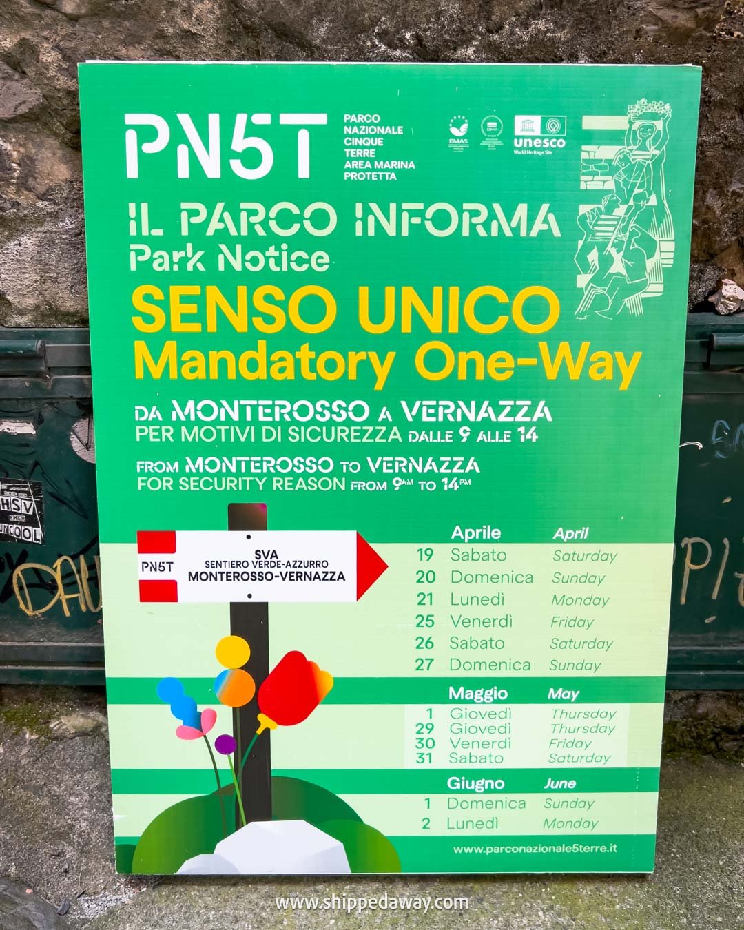 one-way hiking route in Cinque Terre - Cinque Terre hiking route - Cinque Terre trail