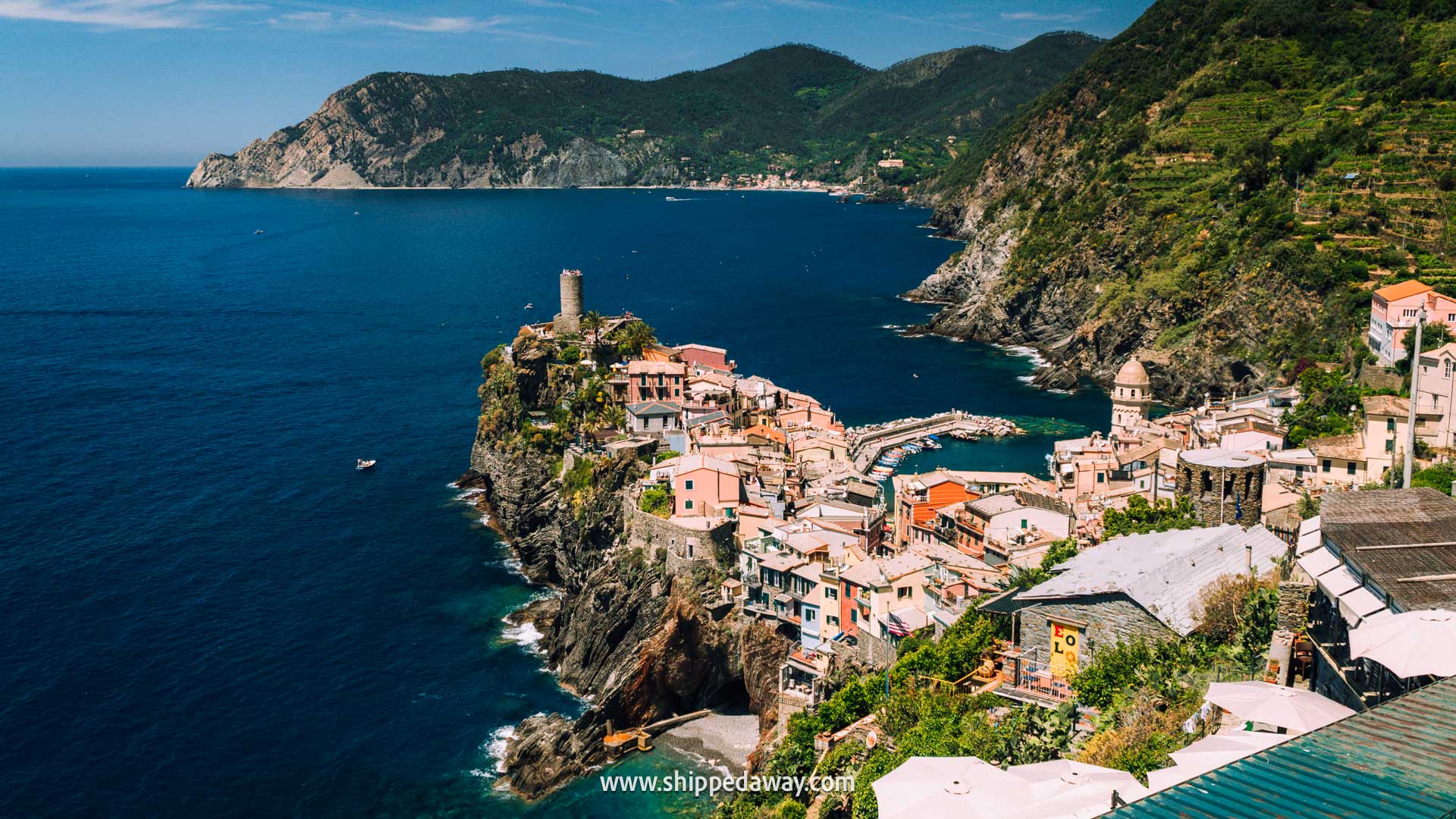 Cinque Terre by car? Honest review & where to park - Vernazza from above
