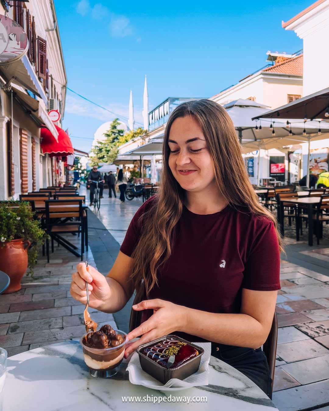 Things to do in Shkoder, Albania - what not to miss in Shkoder - sitting at a cafe on Kole Idromeno Street