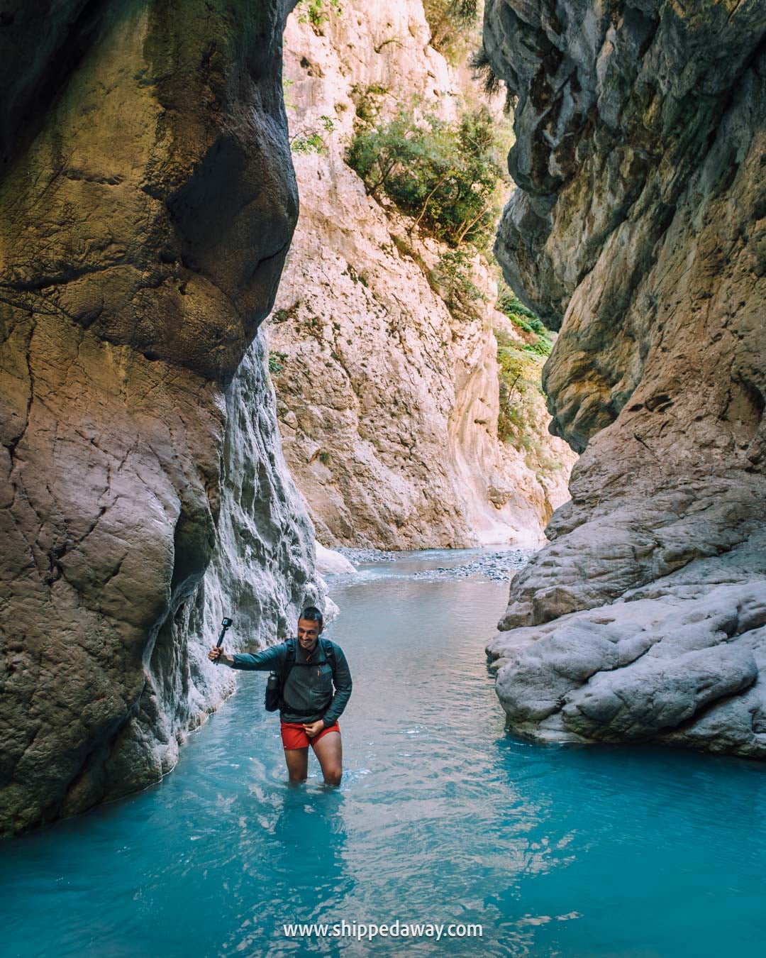Two weeks in Albania - Albania Two Week Itinerary - Kanioni i Holtes - Holta Canyon - wading through water