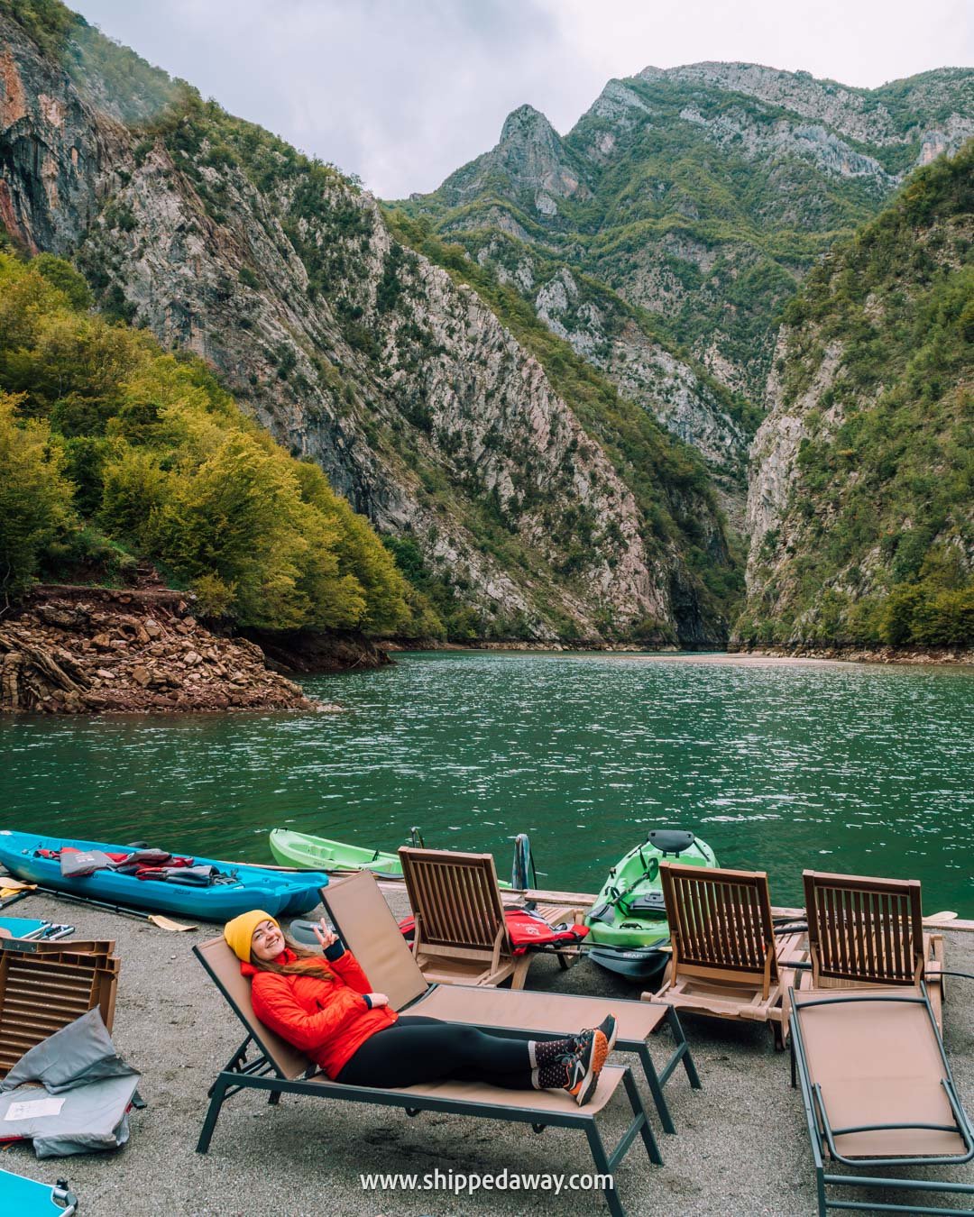 Riverside Komani Review - Our experience staying at Riverside Komani - sunbathing and swimming platform