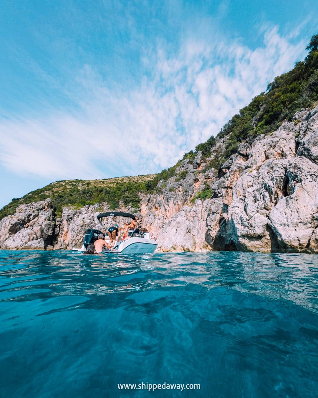 Review of Pirate's Cave boat tour in Himare - what the boat tour to Pirate's Cave in Himare looks like - swimming to a cave