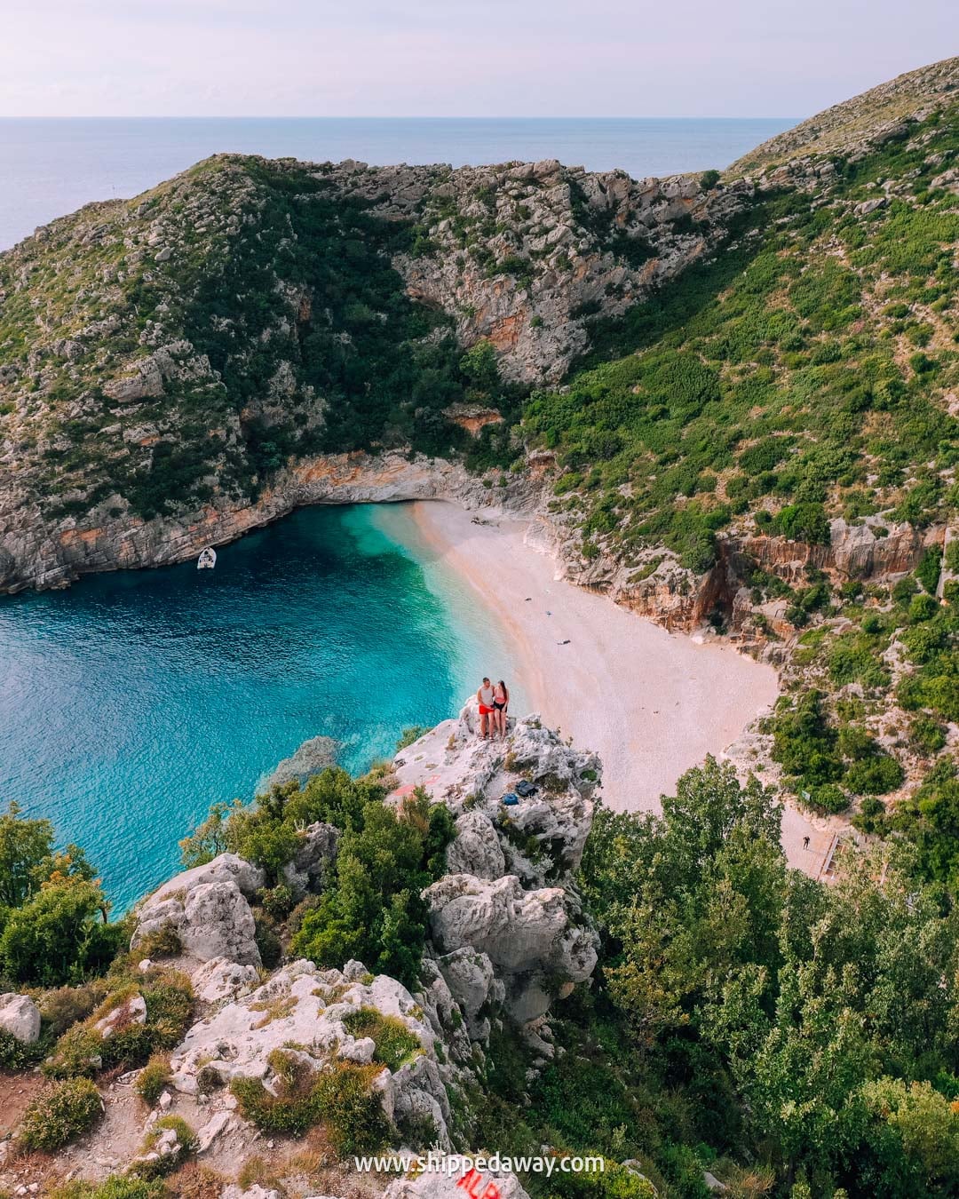 How to visit Albania's Blue Cave - best ways to get to Blue Cave in Albania - Grama Bay, one of the stops on the tour