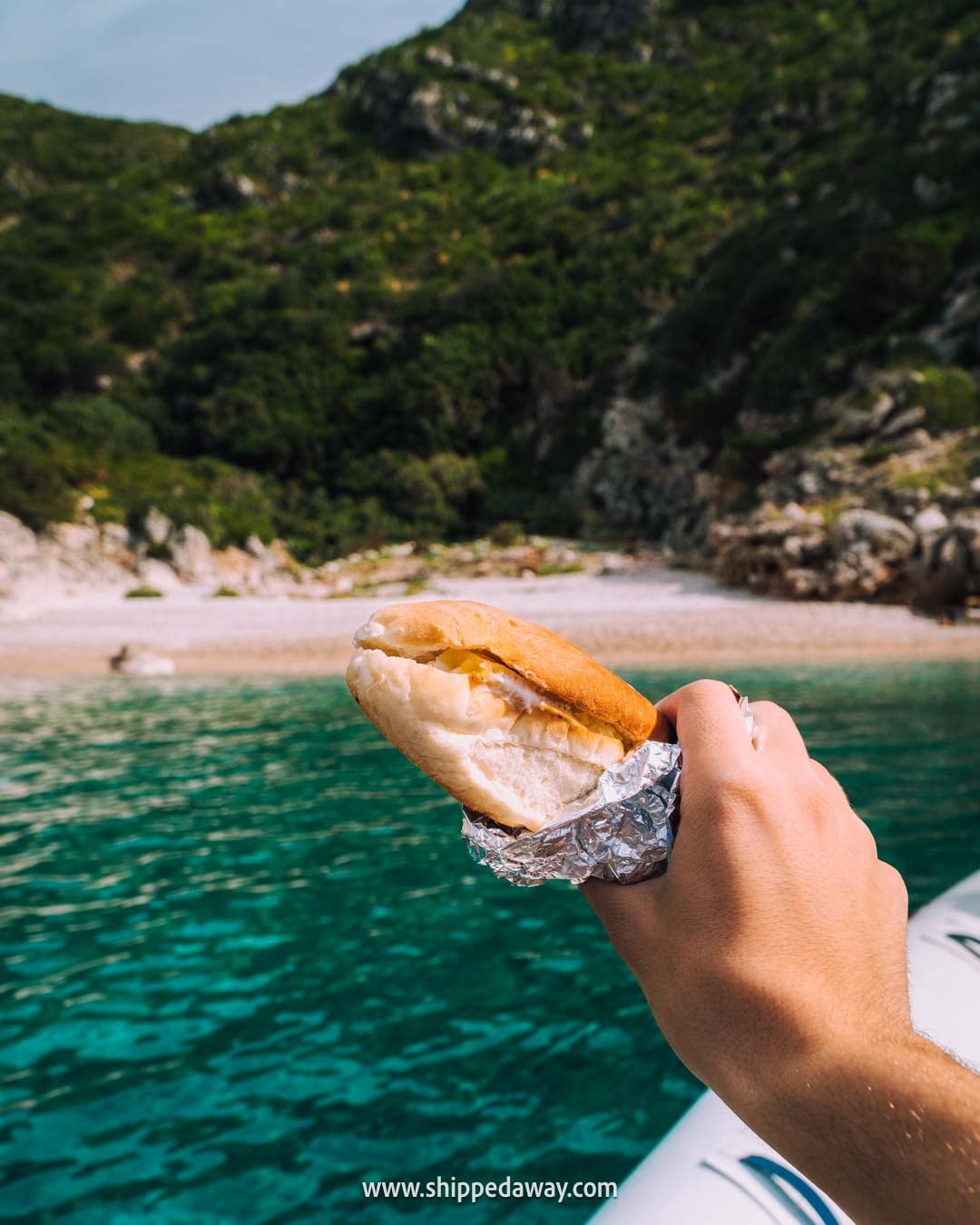How to visit Albania's Blue Cave - best ways to get to Blue Cave in Albania - what the tour includes - sandwich