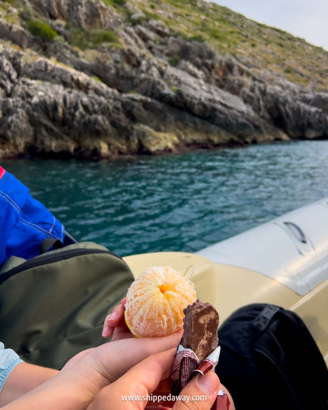 How to visit Albania's Blue Cave - best ways to get to Blue Cave in Albania - what the tour includes - fruit and snack