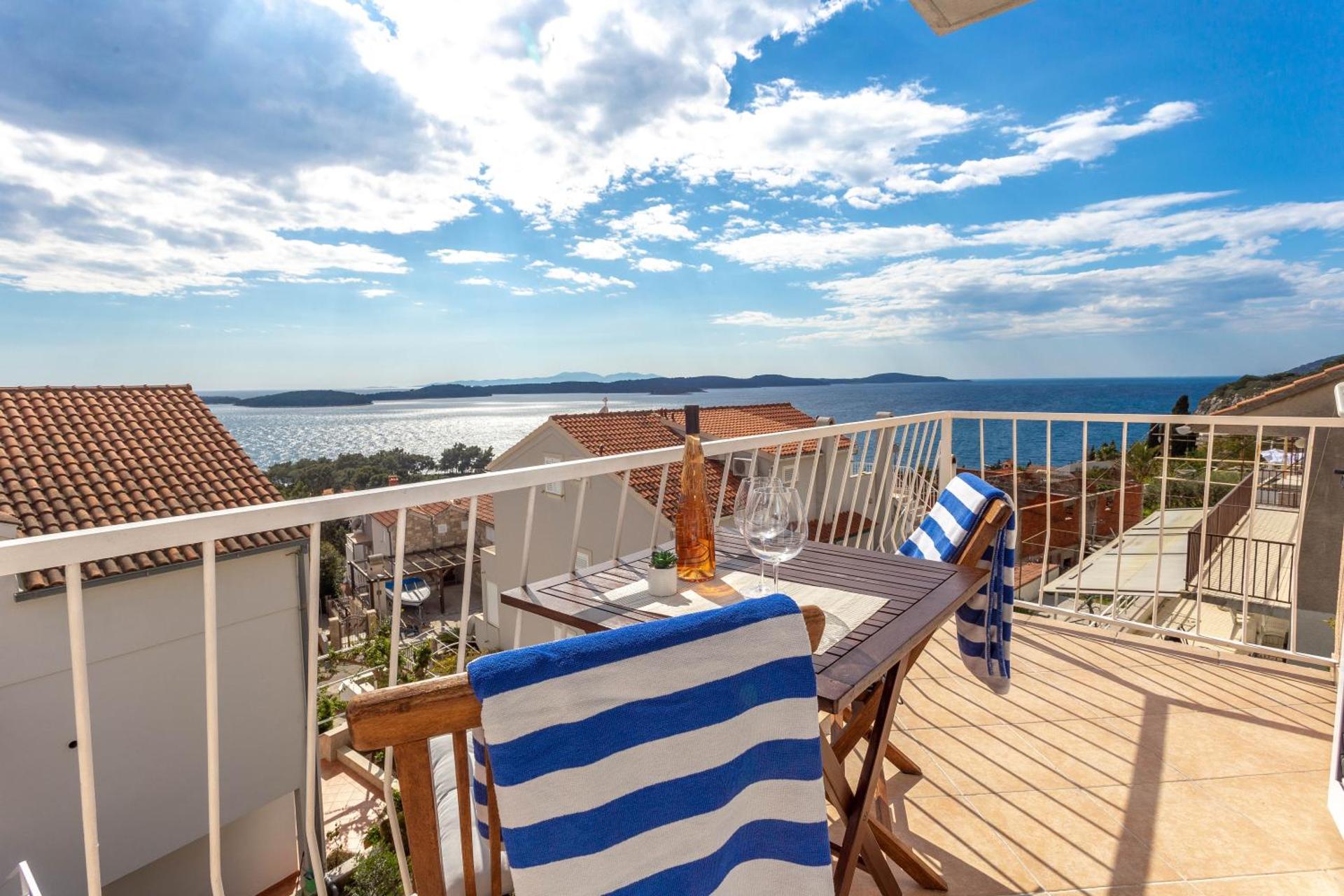 best Hvar town hotels - our favorite hotels to stay in Hvar town - sea view room at Apartments Anita