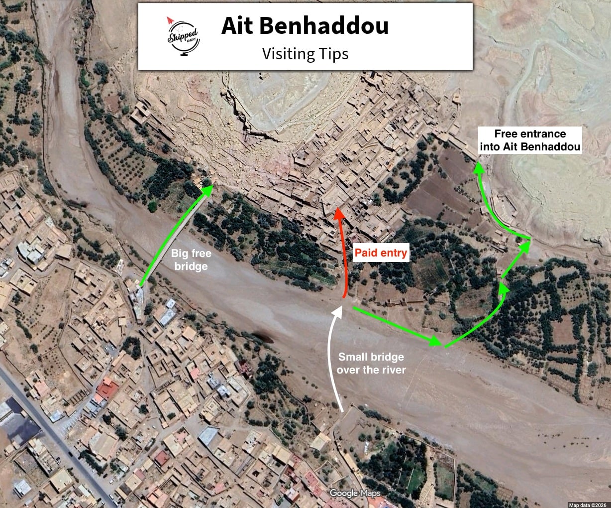 Ait Benhaddou Visiting Tips - How to enter for free - paid and free entry paths