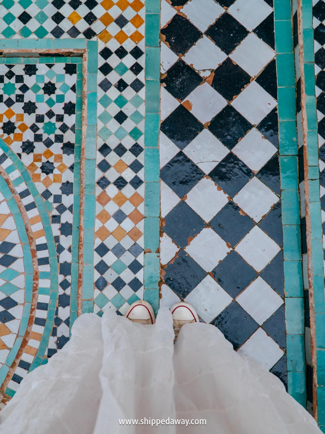Things to do in Marrakesh, Morocco - beautiful tiles at El Badi Palace