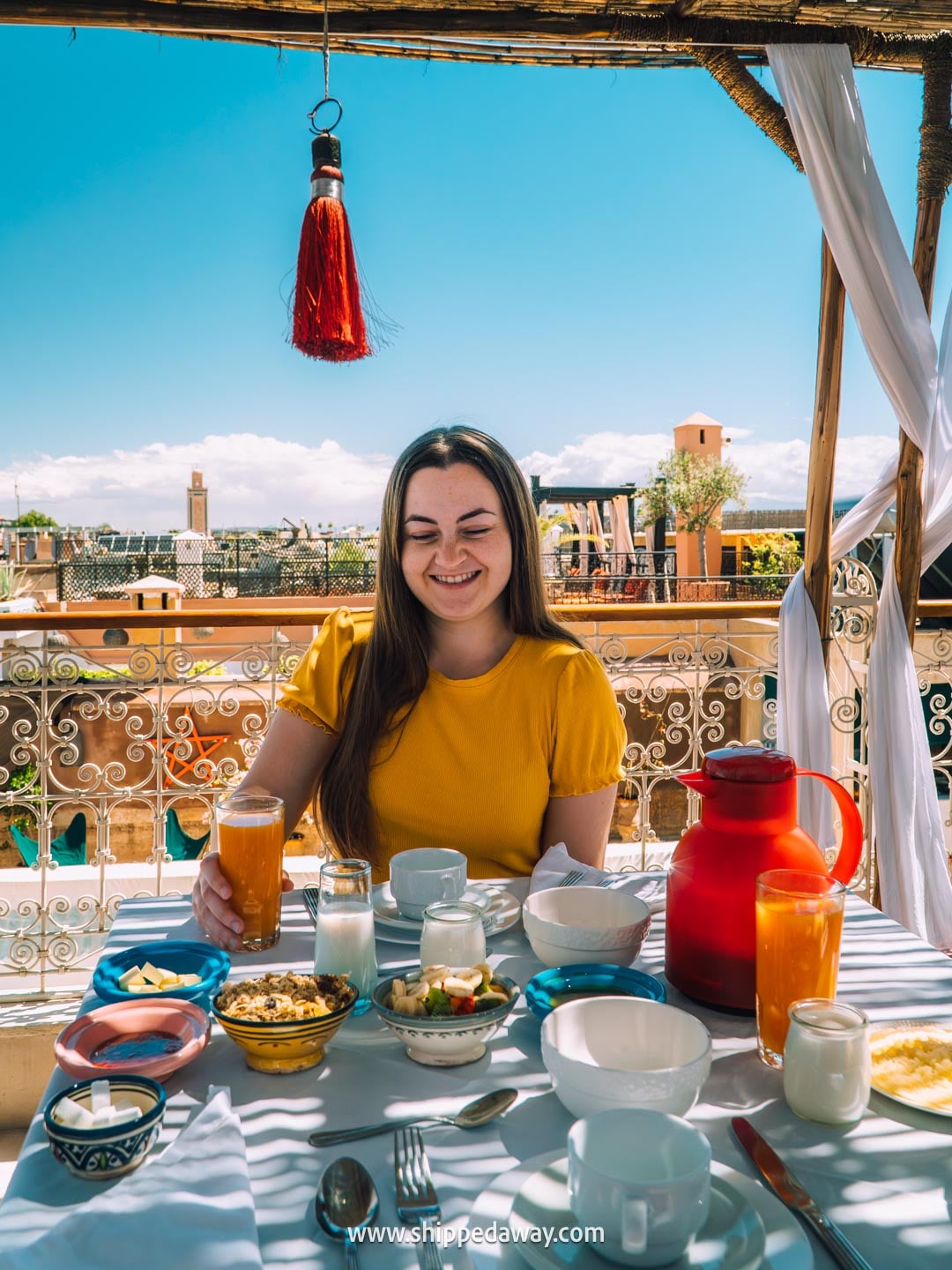best Marrakesh riads - our breakfast at Riad Tizwa