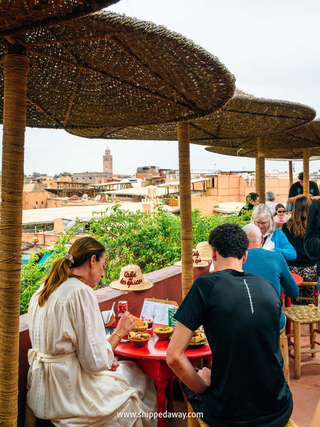 Things to do in Marrakesh, Morocco - rooftop restaurant with traditional Moroccan breakfast