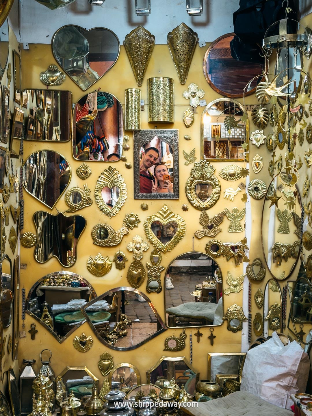 Things to do in Marrakesh, Morocco - walking through souks of the medina - mirror shop
