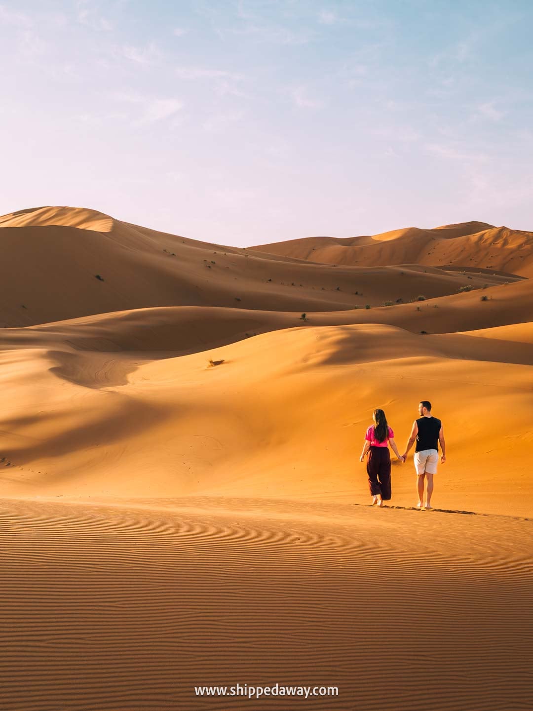 Our experience in a desert camp in Merzouga, Morocco - walking the sand dunes right outside the camp