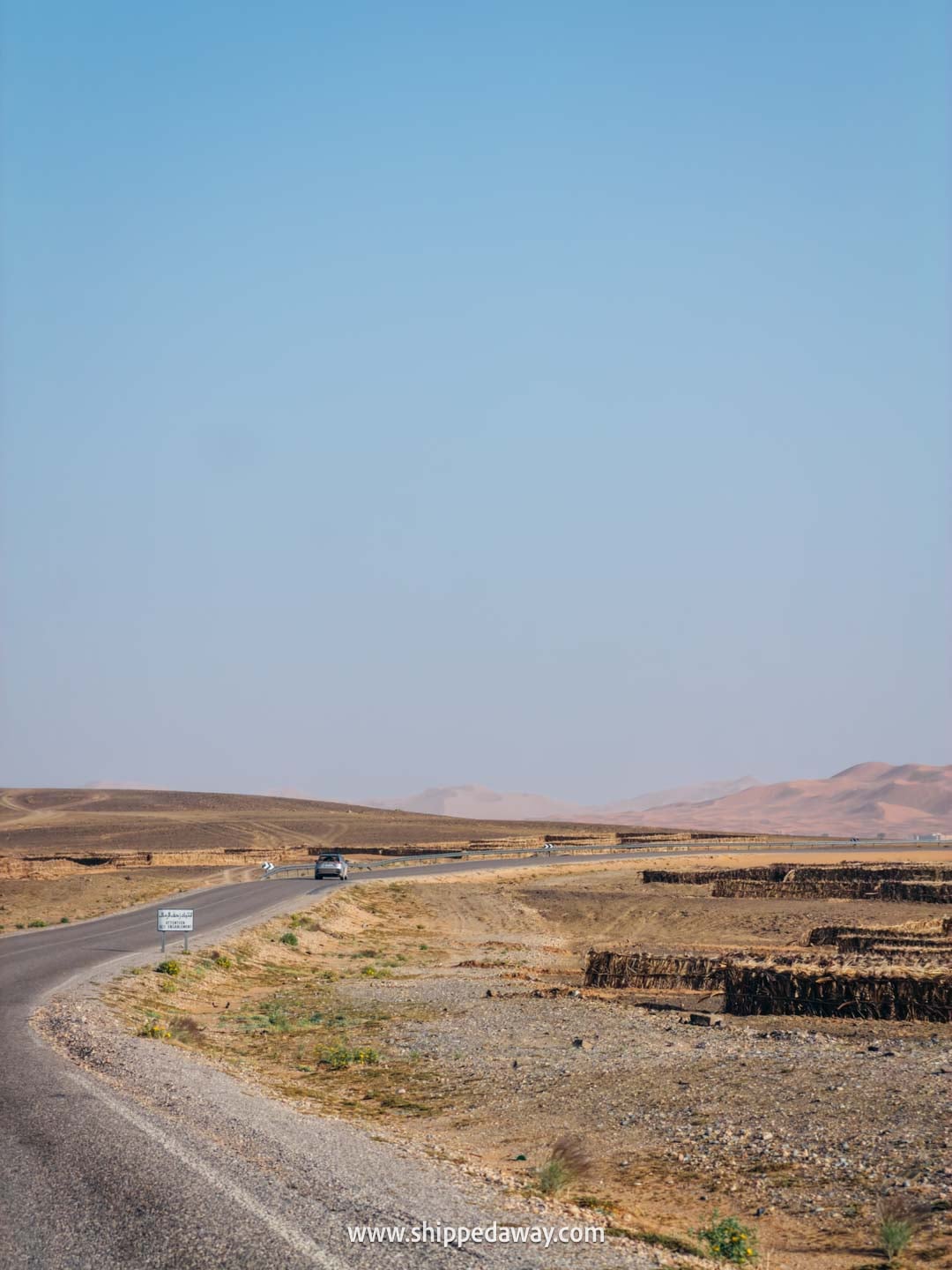 Driving to the sand dunes in Merzouga, Morocco's Desert