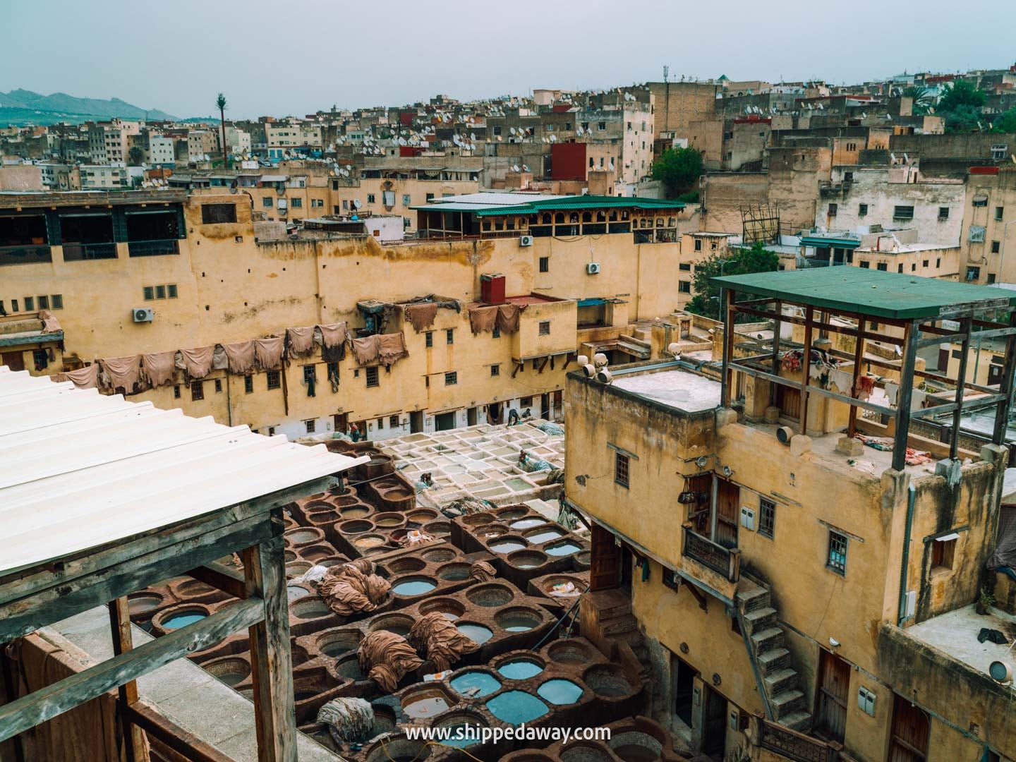 Our experience visiting Fes Tanneries - how to visit Chouara Tannery - view from above