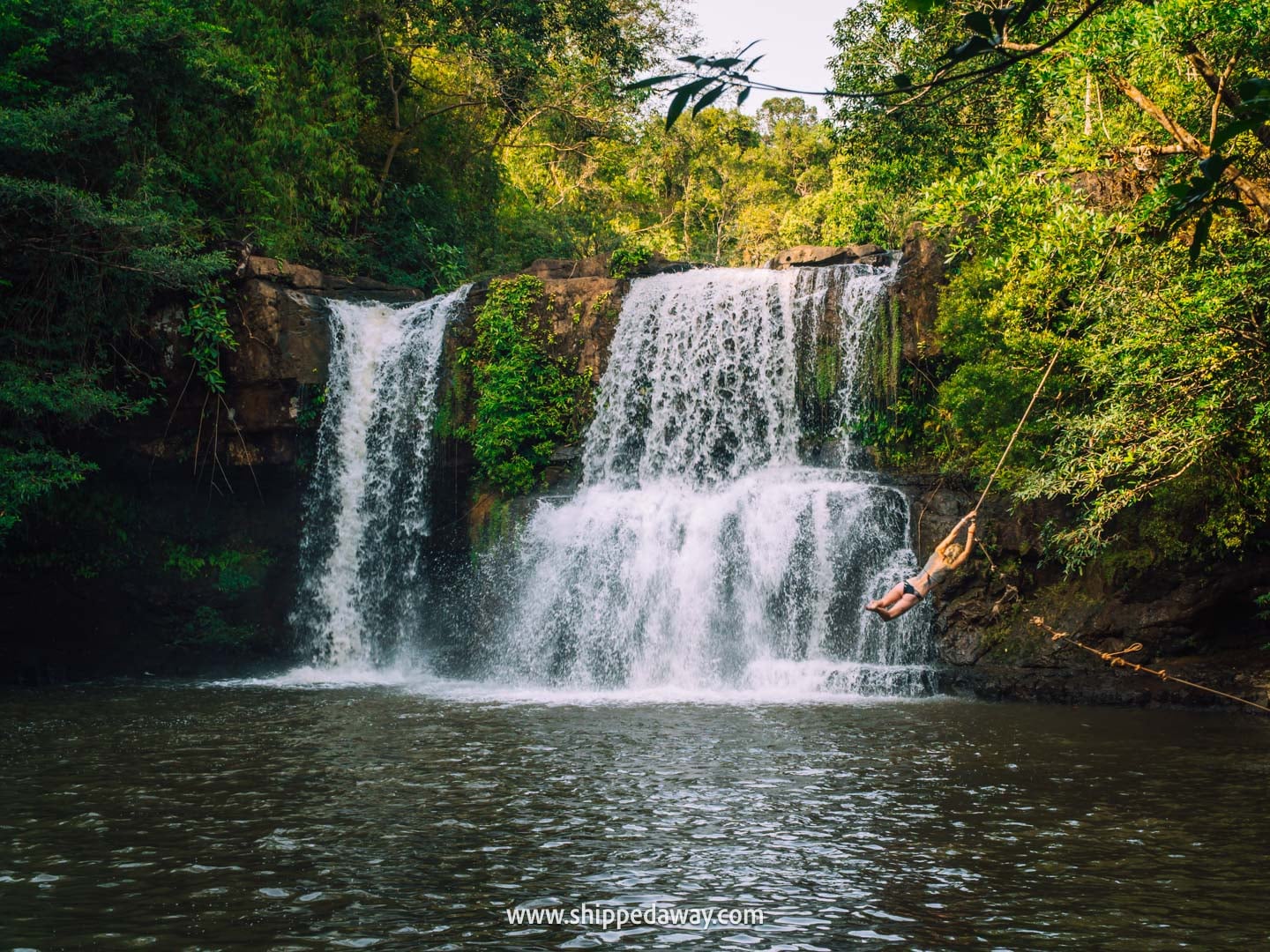 Which Trat Island Is Best? Swimming and jumping from the rope into a waterfall in Koh Kood