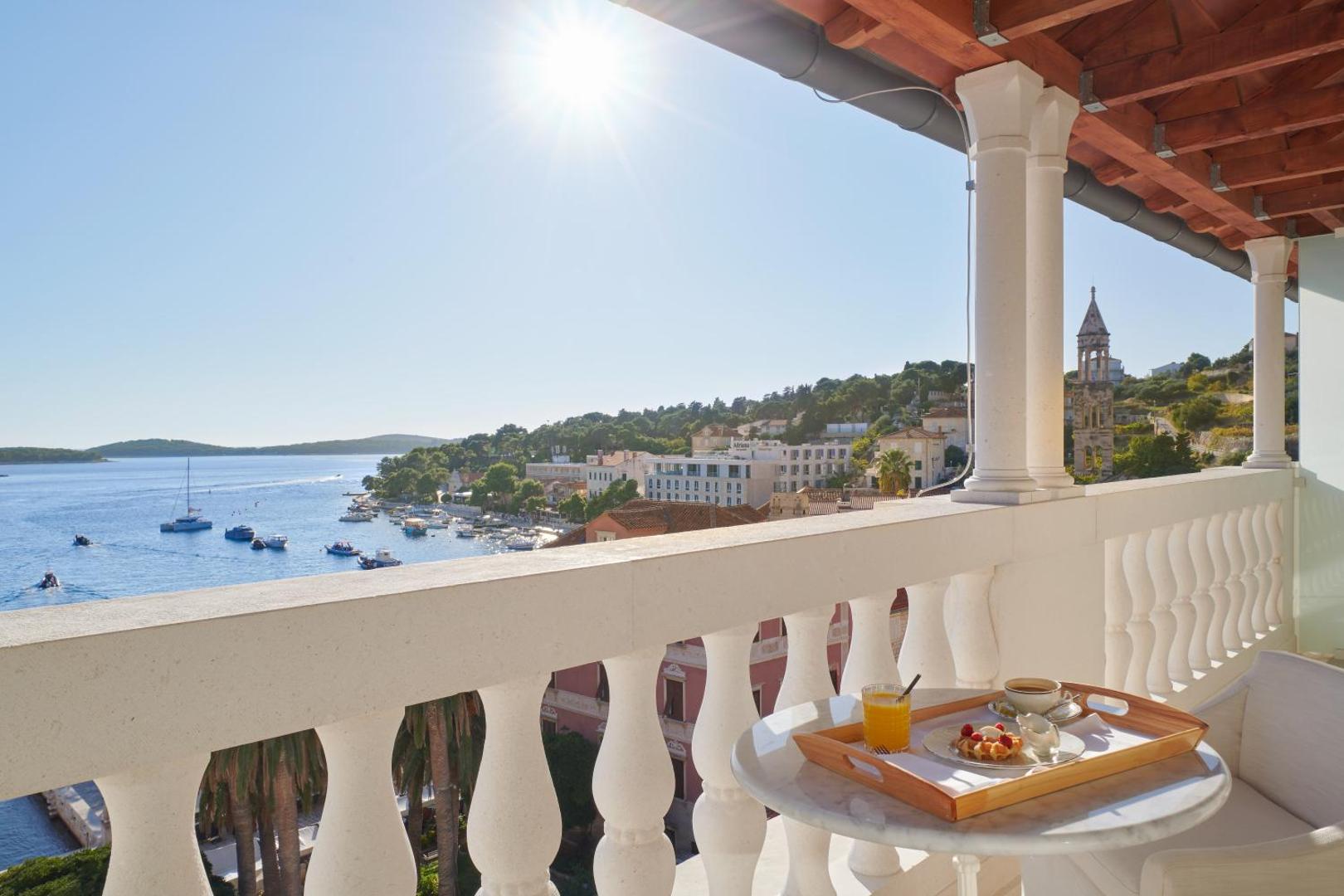 best Hvar town luxury hotels - our favorite luxury hotels to stay in Hvar town - Palace Elisabeth, Hvar's oldest hotel - view of the islands