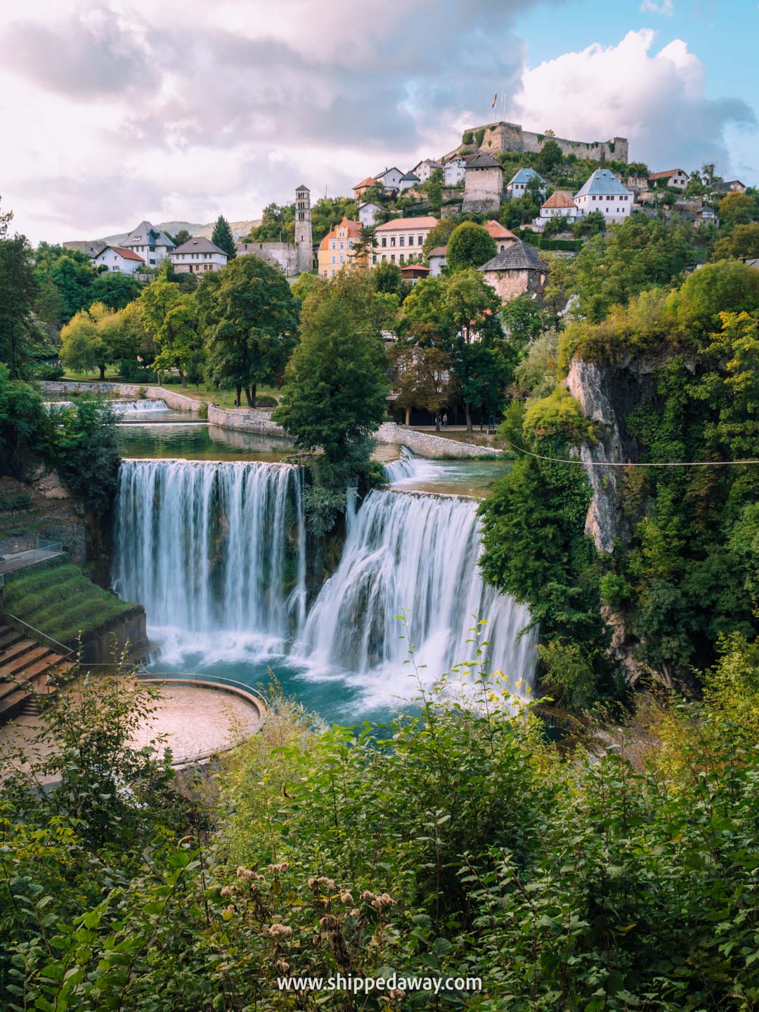 Two weeks in Bosnia and Herzegovina - 2-week Bosnia and Herzegovina itinerary - waterfall in Jajce, a fortified town