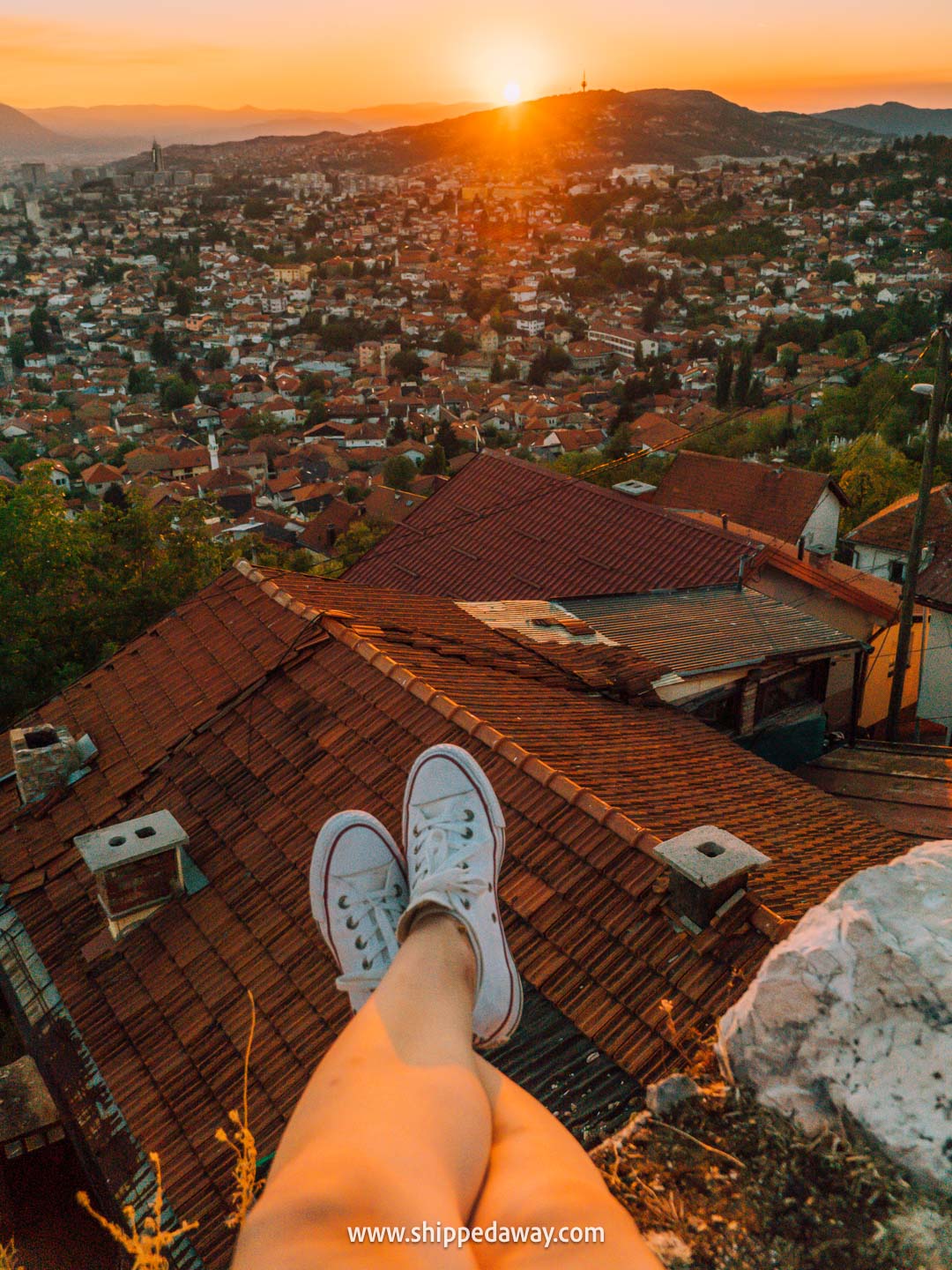 Two weeks in Bosnia and Herzegovina - 2-week Bosnia and Herzegovina itinerary - sunset at Red Fortress above Sarajevo